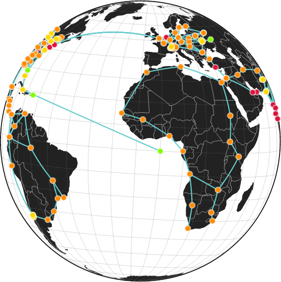 World map of our fake internet